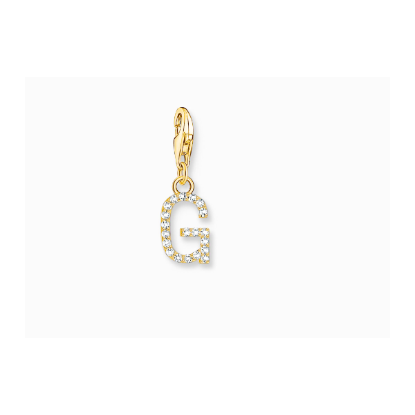 Charm Thomas Sabo Colgante Charm Letra G Con Piedras Blancas Chapado En Oro Ref: 1970-414-14