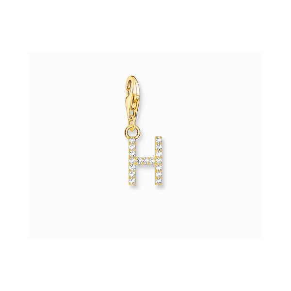 Charm Thomas Sabo Colgante Charm Letra H Con Piedras Blancas Chapado En Oro Ref: 1971-414-14