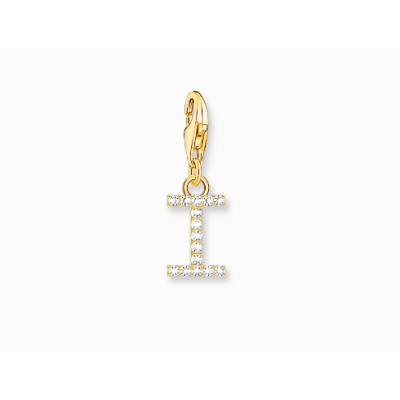 Charm Thomas Sabo Colgante Charm Letra I Con Piedras Blancas Chapado En Oro Ref: 1972-414-14