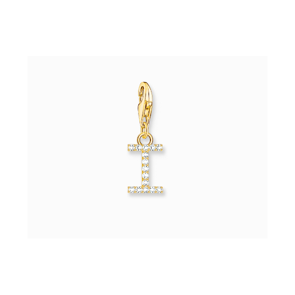 Charm Thomas Sabo Colgante Charm Letra I Con Piedras Blancas Chapado En Oro Ref: 1972-414-14