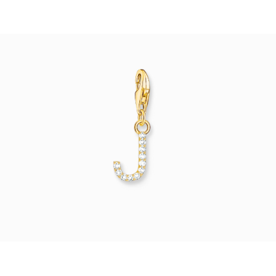 Charm Thomas Sabo Colgante Charm Letra J Con Piedras Blancas Chapado En Oro Ref: 1973-414-14