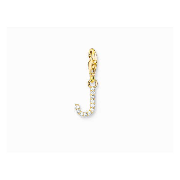 Charm Thomas Sabo Colgante Charm Letra J Con Piedras Blancas Chapado En Oro Ref: 1973-414-14