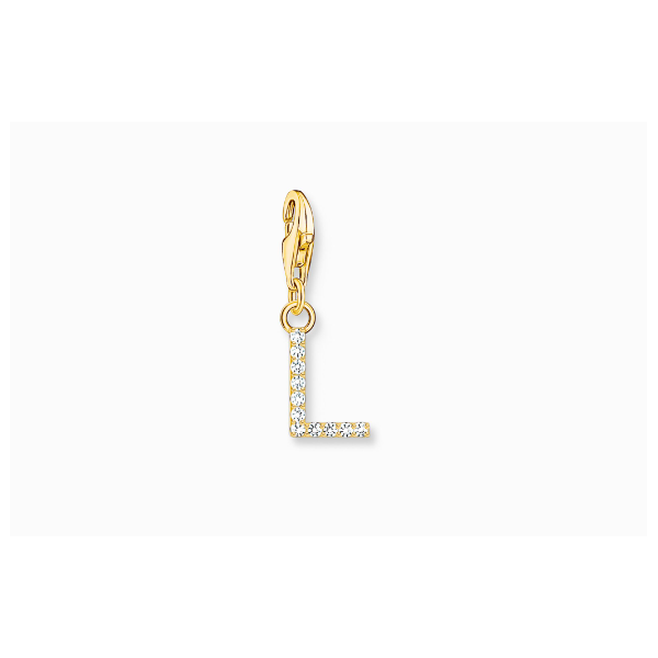 Charm Thomas Sabo Colgante Charm Letra L Con Piedras Blancas Chapado En Oro Ref: 1975-414-14