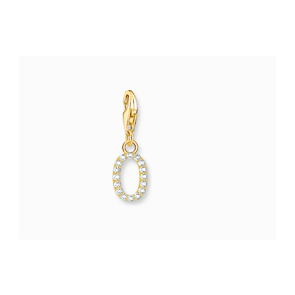 Charm Thomas Sabo Colgante Charm Letra O Con Piedras Blancas Chapado En Oro Ref: 1978-414-14