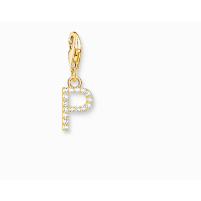 Charm Thomas Sabo Colgante Charm Letra P Con Piedras Blancas Chapado En Oro Ref: 1979-414-14