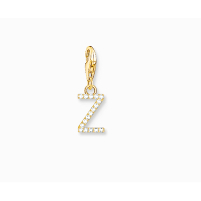 Charm Thomas Sabo Colgante Charm Letra Z Con Piedras Blancas Chapado En Oro Ref: 1989-414-14