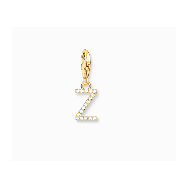 Charm Thomas Sabo Colgante Charm Letra Z Con Piedras Blancas Chapado En Oro Ref: 1989-414-14