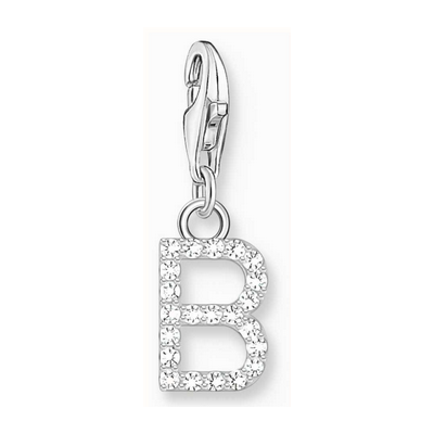 Thomas Sabo Colgante Charm letra B con piedras blancas plata Ref. 1942-051-14