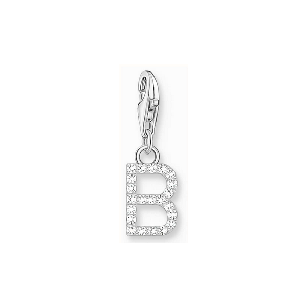 Thomas Sabo Colgante Charm letra B con piedras blancas plata Ref. 1942-051-14