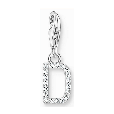 Thomas Sabo Colgante Charm letra D con piedras blancas plata Ref. 1944-051-14
