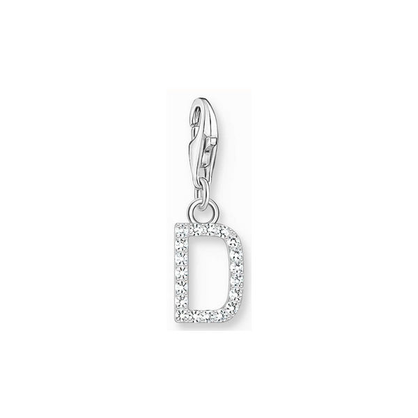 Thomas Sabo Colgante Charm letra D con piedras blancas plata Ref. 1944-051-14