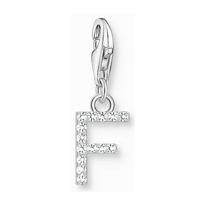 Thomas Sabo Colgante Charm letra F con piedras blancas plata Ref.1946-051-14