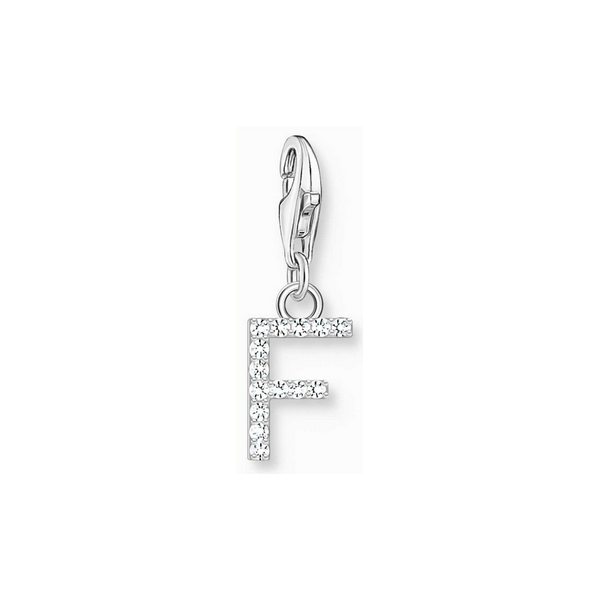 Thomas Sabo Colgante Charm letra F con piedras blancas plata Ref.1946-051-14