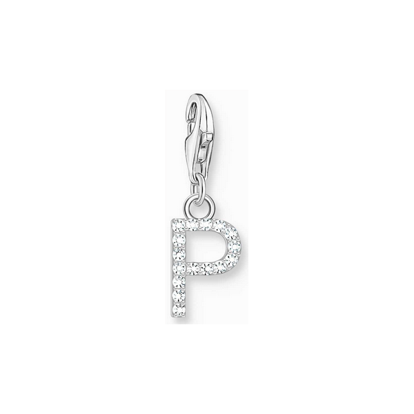 Thomas Sabo Colgante Charm letra P con piedras blancas plata Ref. 1953-051-14