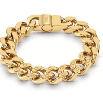 Guess pulsera caballero acero dorado 14mm curb 4dc g engr. yg