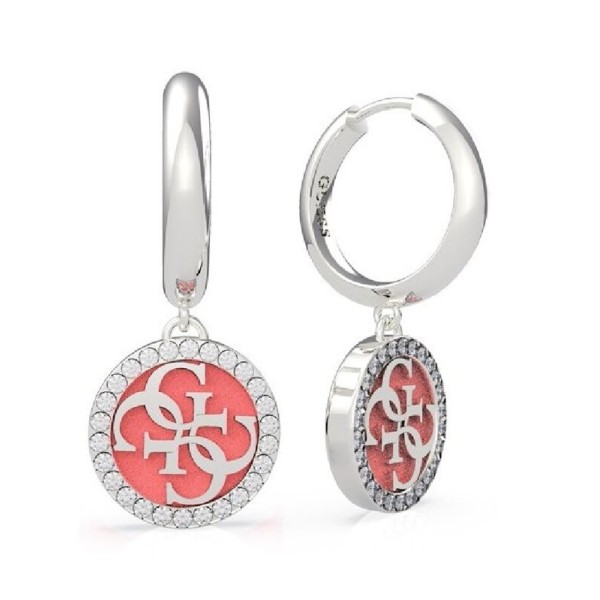 Guess pendientes mujer acero y esmalte rosa pink enamel 4g huggies yg Ref: UBE70250