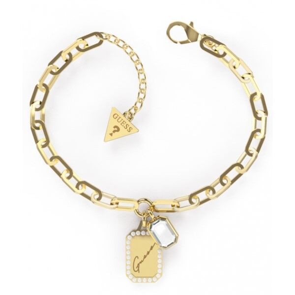 Pulsera Guess Mujer Crystal Tag Acero Dorado Ref: JUBB01136JWYGS