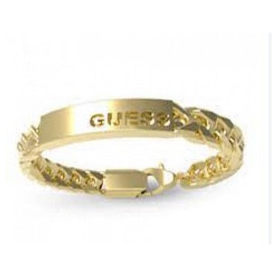 Pulsera Guess Caballero X Logo Dorado Ref: JUXB03004JWYGS