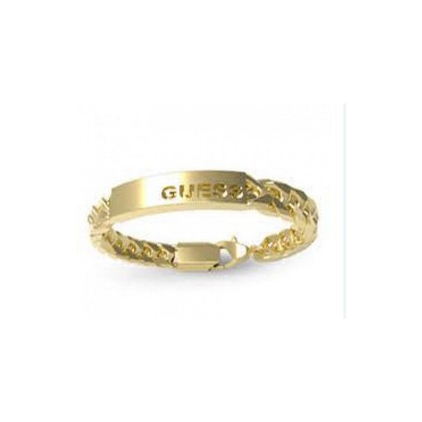 Pulsera Guess Caballero X Logo Dorado Ref: JUXB03004JWYGS