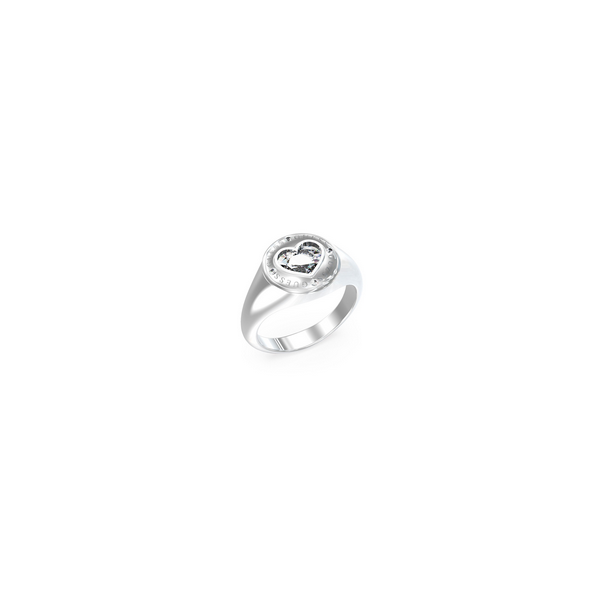 Anillo Guess Mujer Rolling Hearts Acero Ref: JUBR03352JWRH52