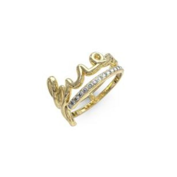 Anillo Guess Mujer Say My Name Acero Dorado Con Circonitas Ref: JUBR03315JWYG54