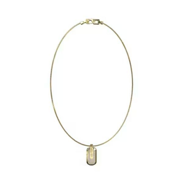 Collar Guess Caballero Racer Tag Acero Dorado Ref: JUMN04043JWYGT-U