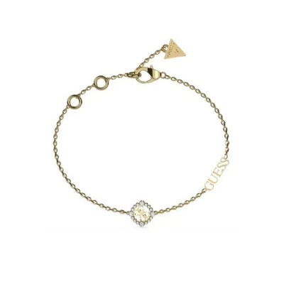 Pulsera Guess Mujer Tiny Acero Dorado Con Circonitas Blancas Ref: JUBB04644JWYGS