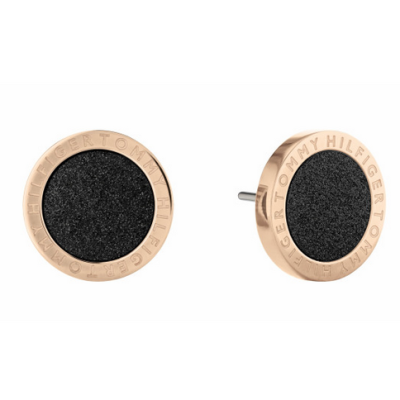 Tommy Hilfiger pendientes mujer acero rose glitter negro Ref: 2780705