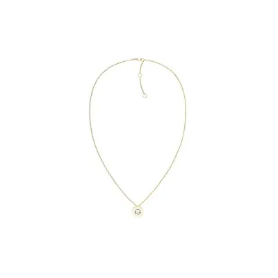 Collar Tommy Hilfiger Grabado Con Cristal, Esmalte, Acero Inoxidable, Ip Oro Ref: 2780801