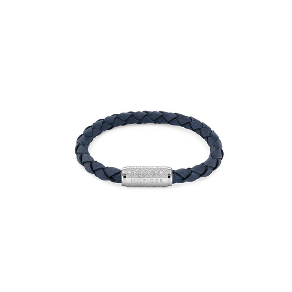 Pulsera Tommy Hilfiger Caballero Piel Trenzada Azul Y Acero Ref: 2790480