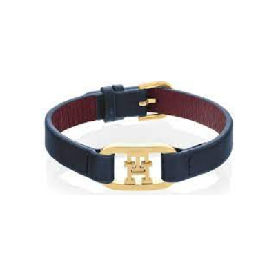 Pulsera Tommy Hilfiger de acero e ip dorado con piel Ref.2780827