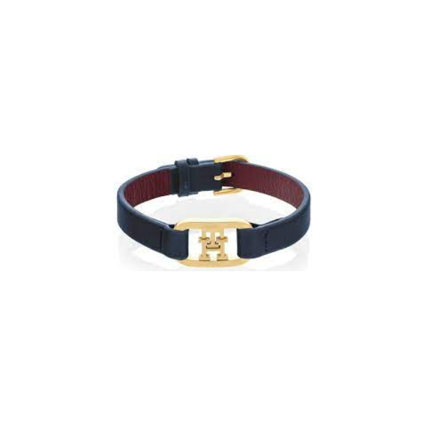 Pulsera Tommy Hilfiger de acero e ip dorado con piel Ref.2780827