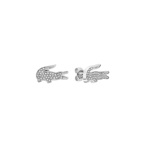 Pendientes Lacoste Cocodrilo Plata Con Circonitas Ref: 2040142