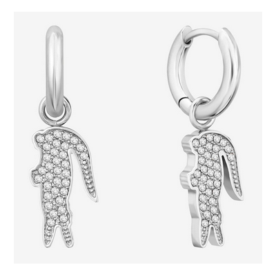 Pendientes Lacoste Cocodrilo Mujer Colgantes Plata Con Circonitas Ref: 2040283