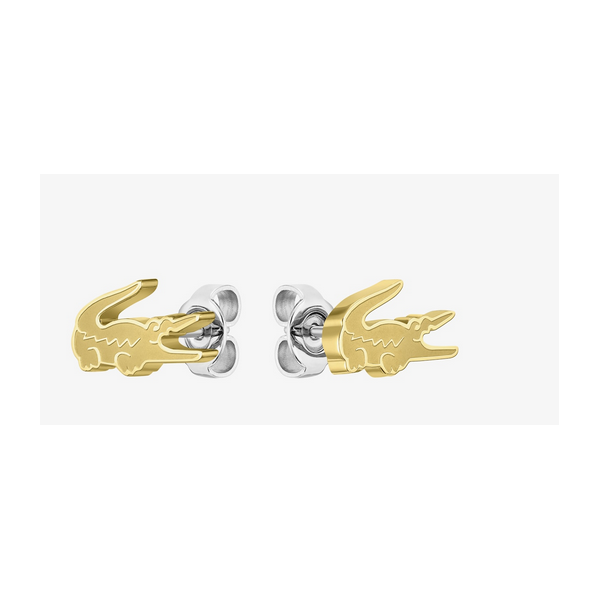 Pendientes Lacoste Unisex Cocodrile Acero Dorado Ref: 2040051