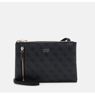 GUESS HWBL788170-COA BOLSO BANDOLERA NAYA DOUBLE ZIP CROSSBODY LOGOTIPO 4G COAL