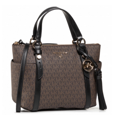 MICHAEL KORS 30T0GNXT1B 292 BROWN/BLACK BOLSO TOTE SULLIVAN PEQUEÑO CON CREMALLERA SUPERIOR Y LOGOTIPO