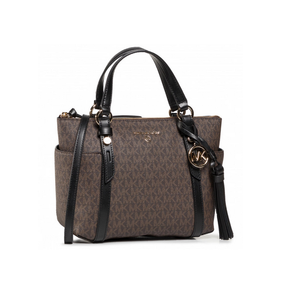 MICHAEL KORS 30T0GNXT1B 292 BROWN/BLACK BOLSO TOTE SULLIVAN PEQUEÑO CON CREMALLERA SUPERIOR Y LOGOTIPO