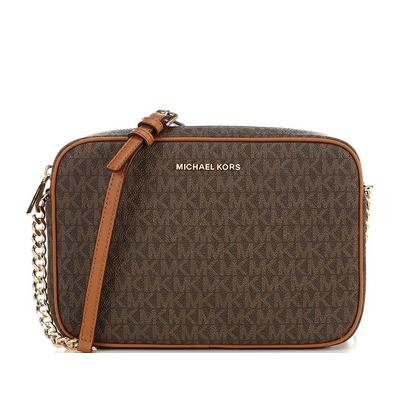 MICHAEL KORS 32F1GJ6C7B 200 BROWN JET SET MEDIUM LOGO CAMERA BAG