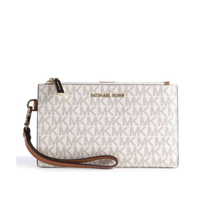 MICHAEL KORS 34F1GJ6W4B 150 VANILLA CARTERA JET SET DOUBLE ZIP WRISTLET