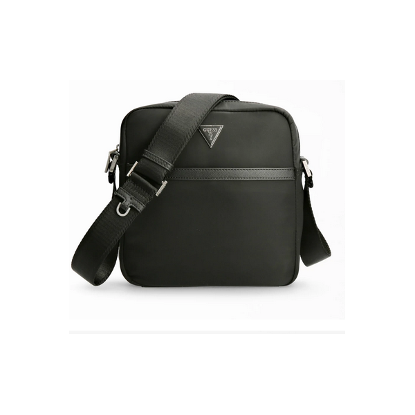 Guess bolso caballero certosa smart top zip crossbody flat black Ref: HMECRNP2158-BLA