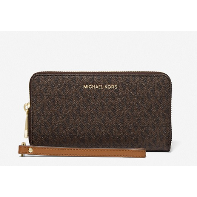Michael kors cartera mujer de pulsera grande de piel con logotipo brown/acorn Ref: 34F1GJ6E3B BROWN/ACORN