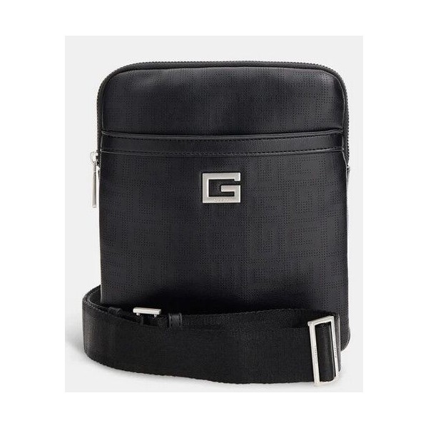 Guess bolso caballero hide crossbody flat black Ref: HMHIDEP2305 BLACK