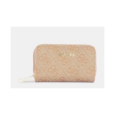 Guess cartera mujer double zip mini wallet latte logo Ref: PWTYAAP2411-LTL
