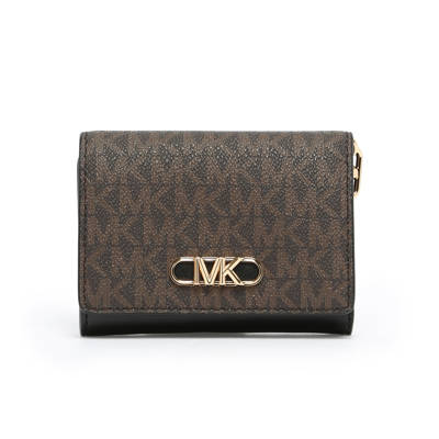 Michael Kors Cartera mujer Parker Monogram Logo Plaque Wallet Brown/Black Ref: 34F2G7PD8B 292 Brown/Black