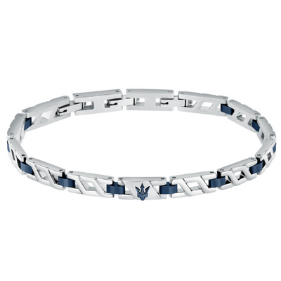 Pulsera Maserati Gioelli Iconic Caballero Acero Ip Azul Ref: JM124AVD39