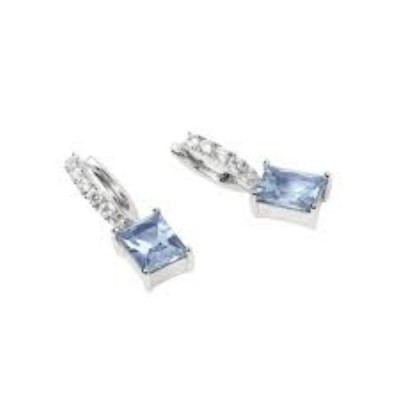Pendientes Mabina Mujer Desiderio Infinito Aguamarina Sintética Plata De Ley Ref: 563721