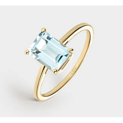 Anillo Litta Fiore Topacio Octogonal 8mm-6mm En Oro De 18 Quilates Ref: LRN-215-003-14