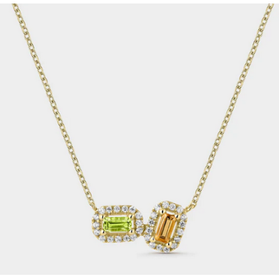 Collar Colgante Litta Fiore Oro Amarillo 18 Quilates Con Citrino Y Peridoto Midnight Ref: LNL-279-850-UU