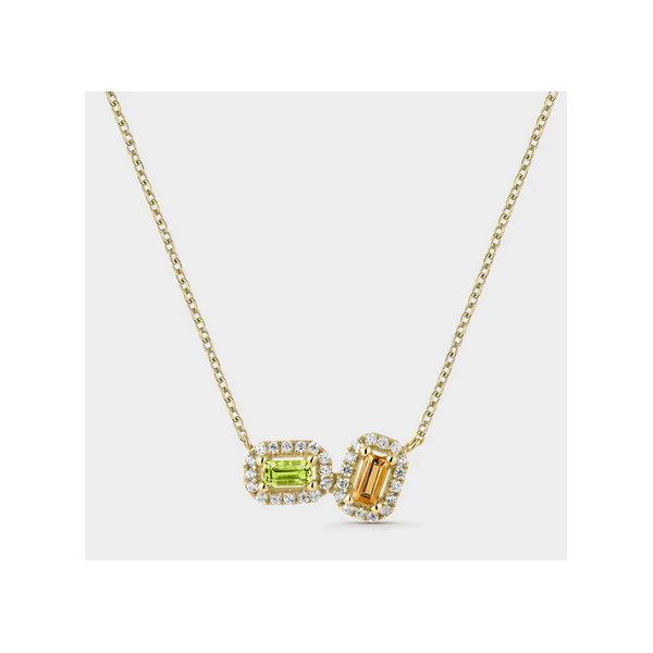 Collar Colgante Litta Fiore Oro Amarillo 18 Quilates Con Citrino Y Peridoto Midnight Ref: LNL-279-850-UU